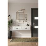 Feyza Design Modern Beyaz Tv Sehpası, Antre ve Hol Rafi, Duvara Monte, 120 cm - Ahşap - Bej - Siyah