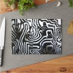 Feyza Design Modern Geometrik Cam Kesme Tahtası, Kaymaz ve Çizilmez, Şık Tasarım - Açık Bej - Seçenek 1