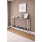 Feyza Design Modern Kahverengi Dresuar, Şeffaf Cam, 100X20X85 Cm, Şık ve Kullanışlı - Altın - Gri