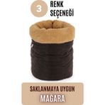 Feyza Design Modern Kedi/köpek Mağara Yatak, Saklanma ve Sakinleştirici Konfor - Açık Bej - Seçenek 1
