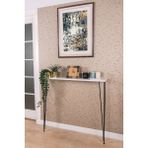 Feyza Design Modern Metal Ayaklı Dresuar Rafi Beyaz 90X100 cm - Ahşap - Bej - Siyah