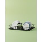 Feyza Design Modern Siyah Mat Tek Katlı Bulaşıklık Tabaklık, Pratik ve Şık Tasarım - Ahşap - Seçenek 1