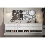 Feyza Design Modern Siyah Yüzer Dresuar, Şık Antre Mobilyası PNR-DRS-1011 - Ahşap - Bej - Siyah