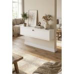 Feyza Design Modern Tek Kapaklı Dresuar, Antre ve Hol Dekorasyonu, 80 cm - Ahşap - Bej - Siyah