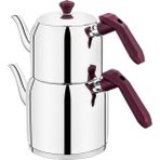 Feyza Design Mor Kulp Çaydanlık Takımı, Orta Boy, Şık ve Dayanıklı Tasarım - Seçenek 1