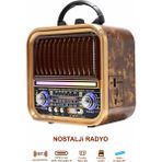 Feyza Design Nostalji Radyo Bluetooth Hoparlör, Rgb Işıklı, 10W Yüksek Ses Gücü - Ahşap