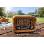 Feyza Design Nostalji Radyo Mp3 Çalar, Bluetooth, Tf Kart, Aux, Usb, Fm, Çok Fonksiyonlu - Ahşap