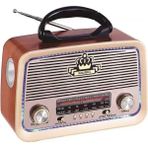 Feyza Design Nostalji Tasarımlı Bluetooth Radyo, Fm, Sd Kart, Aux, Şık ve Şık Tasarım - Ahşap - Ceviz