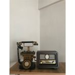 Feyza Design Nostaljik Metal Radyo ile Bluetooth, USB ve Fm Özellikleriyle Şık Dekorasyon - Ahşap - Ceviz
