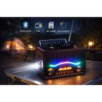 Feyza Design Nostaljik Radyo, Bluetooth, Güneş Enerjili, Sd Kart, Fener ve LED Aydınlatma - Ahşap - Ceviz