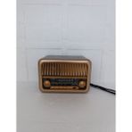 Feyza Design Nostaljik Radyo Bluetooth Hoparlör Usb-Tf Çalar Şarjlı Ses Bombası - Ahşap - Ceviz
