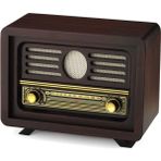 Feyza Design Nostaljik Radyo Bluetooth, Usb, Fm, Adaptör, Şarjlı Pil ile Keyifli Dinleme - Ahşap - Ceviz