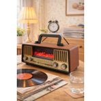 Feyza Design Nostaljik Radyo, Bluetooth, Usb, Tf Kart, Alev Efektli, Şömine Tasarımı - Ahşap - Ceviz