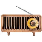 Feyza Design Nostaljik Şarjlı Fm Radyo, Handfree, Aux, USB ve Tf Kart Okuyucu ile - Ahşap - Ceviz