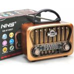 Feyza Design Nostaljik Tasarımlı Şarjlı Bluetooth ve USB Radyo, Şık ve Taşınabilir - Ahşap
