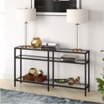 Feyza Design Oslo Metal Siyah Dresuar, 3 Raflı, Modern Antre Mobilyası - Ahşap