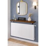 Feyza Design Oval Kesim Petek Üstü Uçan Raf Dresuar 60X18 cm - Ahşap - Ceviz