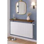 Feyza Design Oval Kesim Petek Üstü Uçan Raf Dresuar 60X18 cm Kahverengi - Ahşap - Ceviz