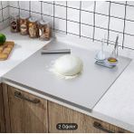 Feyza Design Paslanmaz Çelik 40X50 cm Kesme Tahtası, Mutfak Tezgah Koruyucu - Seçenek 1