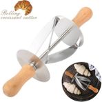 Feyza Design Paslanmaz Çelik Ahşap Saplı Kruvasan Hamuru Merdane, Pasta Hazırlama Aleti - Açık Bej