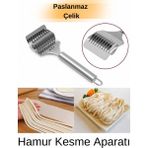 Feyza Design Paslanmaz Çelik Hamur Kesme Aparatıyla Pratik Makarnalar ve Mantılar - Cappuccino