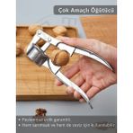 Feyza Design Paslanmaz Çelik Sarımsak Öğütücü ve Ceviz Kırıcı, Dayanıklı, 17 cm - Cappuccino - Seçenek 1