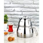 Feyza Design Paslanmaz Çelik Venüs Orta Boy Çaydanlık Takımı, Şık ve Dayanıklı Set - Altın - Seçenek 1