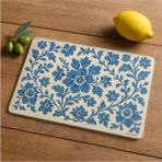 Feyza Design Pastel Çiçek Desenli Cam Kesme Tahtası 20X30CM, Şık ve Fonksiyonel - Ahşap - Ceviz - Seçenek 1