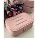Feyza Design Pembe Büyük Boy Takı Kutusu, Oda ve Seyahat Düzenleyici Organizer - Ahşap - Bej