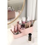 Feyza Design Pembe Makyaj ve Kozmetik Organizer, Şık ve Pratik Düzenleyici - Ahşap - Bej