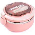 Feyza Design Pembe Paslanmaz Çelik Kaşıkla 700ML Yemek Taşıma Kabı - Seçenek 1