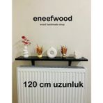 Feyza Design Petek Üstü Raf 120X15 Mat Siyah Dresuar - Ahşap