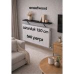 Feyza Design Petek Üstü Raf 130X15 Mat Siyah Metal Ayaklı Dresuar - Ahşap