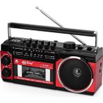 Feyza Design Portatif Kaset Teyp Çalar, Fm/am/sw, Bluetooth, Kart Girişi, Kayıt, Pilli & Elektrikli - Ahşap