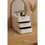 Feyza Design Pratik 3 Çekmeceli Iç Düzenleyici, Şık ve Kullanışlı Organizer - Ahşap - Beyaz