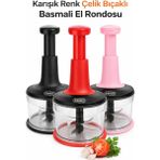 Feyza Design Pratik Çok Renkli Üstten Basmalı Yeni Nesil Doğrayıcı Rondo - Ahşap - Beyaz
