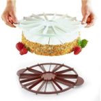 Feyza Design Pratik Pasta Dilimleyici, 10-12 Dilimlik Bölücü, Kolay Kullanım, Şık Tasarım - Altın