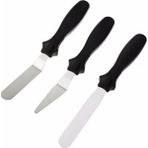 Feyza Design Pratik Pasta Palet Bıçak Seti 3'lü, Sıvama, Düzleme ve Krema Spatulası - Ahşap - Seçenek 1
