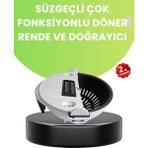 Feyza Design Pratik ve Çok Fonksiyonlu Sebze Rendeleyici ve Süzgeçli Dilimleyici