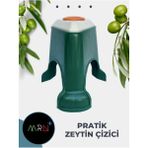 Feyza Design Pratik Zeytin Dilme ve Çizme Aparatı, Kesme Makinesi + Hediyeli Parmak Koruyucu - Ahşap
