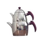 Feyza Design Prestij Aile Boy Çaydanlık Takımı, Soft Şiraz Bakarit Kulp, 1,40-2,10L - Altın - Gri - Seçenek 1
