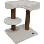 Feyza Design Rahat ve Şık Tirmalama Kedi Evi, Konforlu Yaşam Alanı - Ahşap - Bej - Seçenek 1