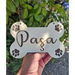 Feyza Design Renkli Köpek Kulübesi ve Isimlik Seti, Konforlu ve Şık Tasarım - Ahşap - Ceviz - Seçenek 1
