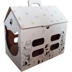 Feyza Design Renkli Tırmalama Detaylı Karton Kedi Evi, Rahat ve Eğlenceli Tasarım - Seçenek 1