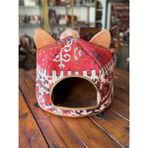 Feyza Design Renkli ve Şık Desenli Kedi Evi, 39X39X30CM, Konfor ve Şıklık Sunar - Seçenek 1