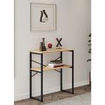 Feyza Design Sarı Metal Dresuar ve Raflı Konsol - 90 cm Yükseklik - Altın