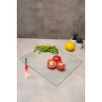 Feyza Design Saydam Cam Kesme Tahtası, 20X30 Cm, Pratik ve Şık Mutfak Gereci - Ahşap - Beyaz - Seçenek 1