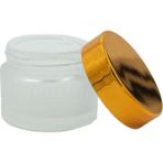 Feyza Design Şeffaf Buzlu Cam Krem Kavanozu, Gold Kapak, 30 Cc, Şık ve Dayanıklı Tasarım - Altın - Seçenek 1