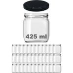 Feyza Design Şeffaf Cam Kavanoz 425 Ml, Metal Kapaklı, 36'lı Paket - Ahşap