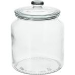 Feyza Design Şeffaf Cam Kavanoz, Kapaklı, 18 Cm, Vakumlu, Pratik ve Şık Tasarım - Altın